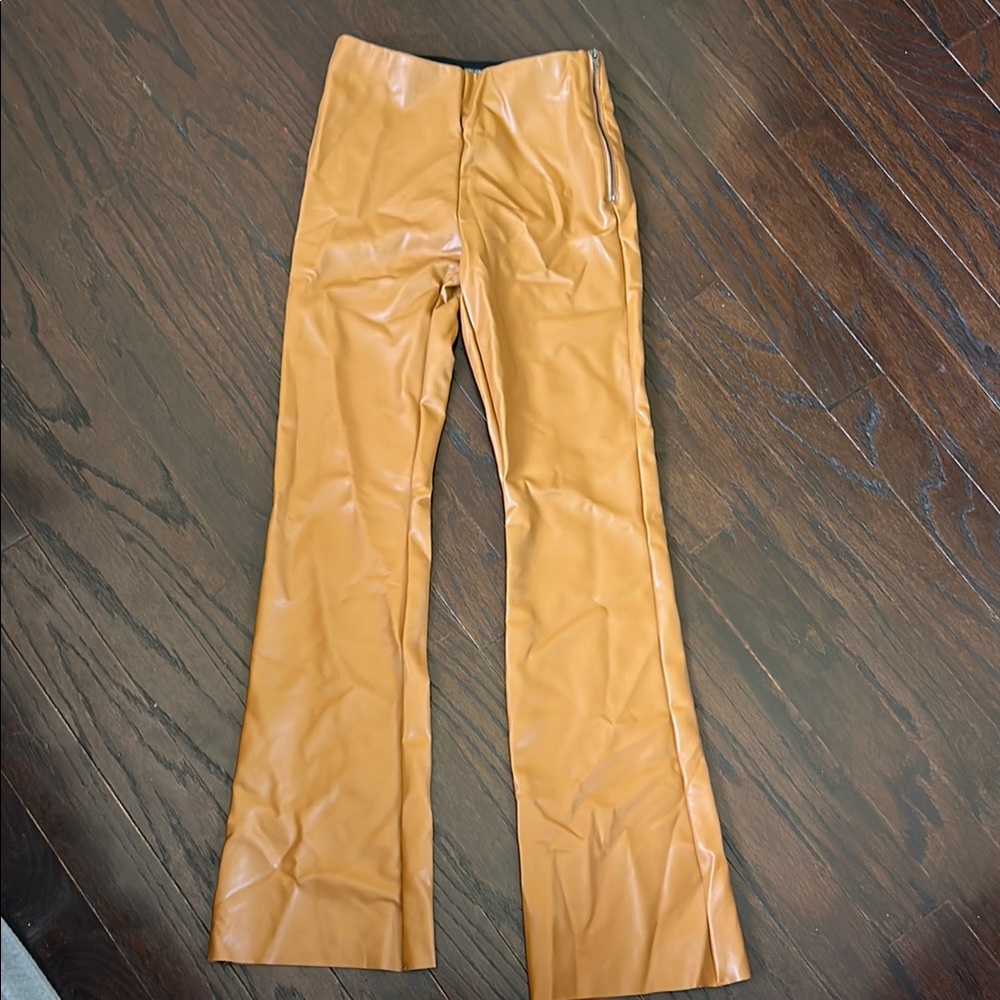 Forever 21 Camel Faux Leather Pants
